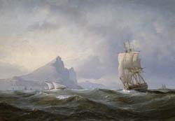 Anton Melbye Sailing ship off Gibraltar oil painting picture